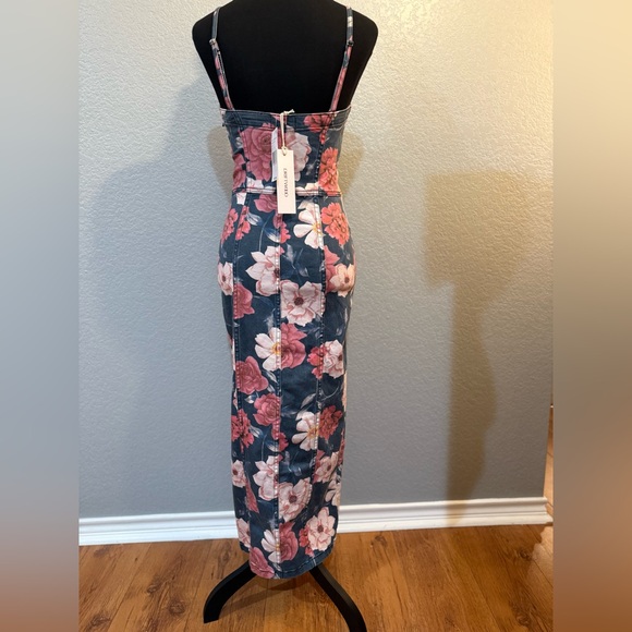 NWT Driftwood Sweetheart Masquerade Floral Denim Bustier Dress Sizes S - Picture 5 of 9